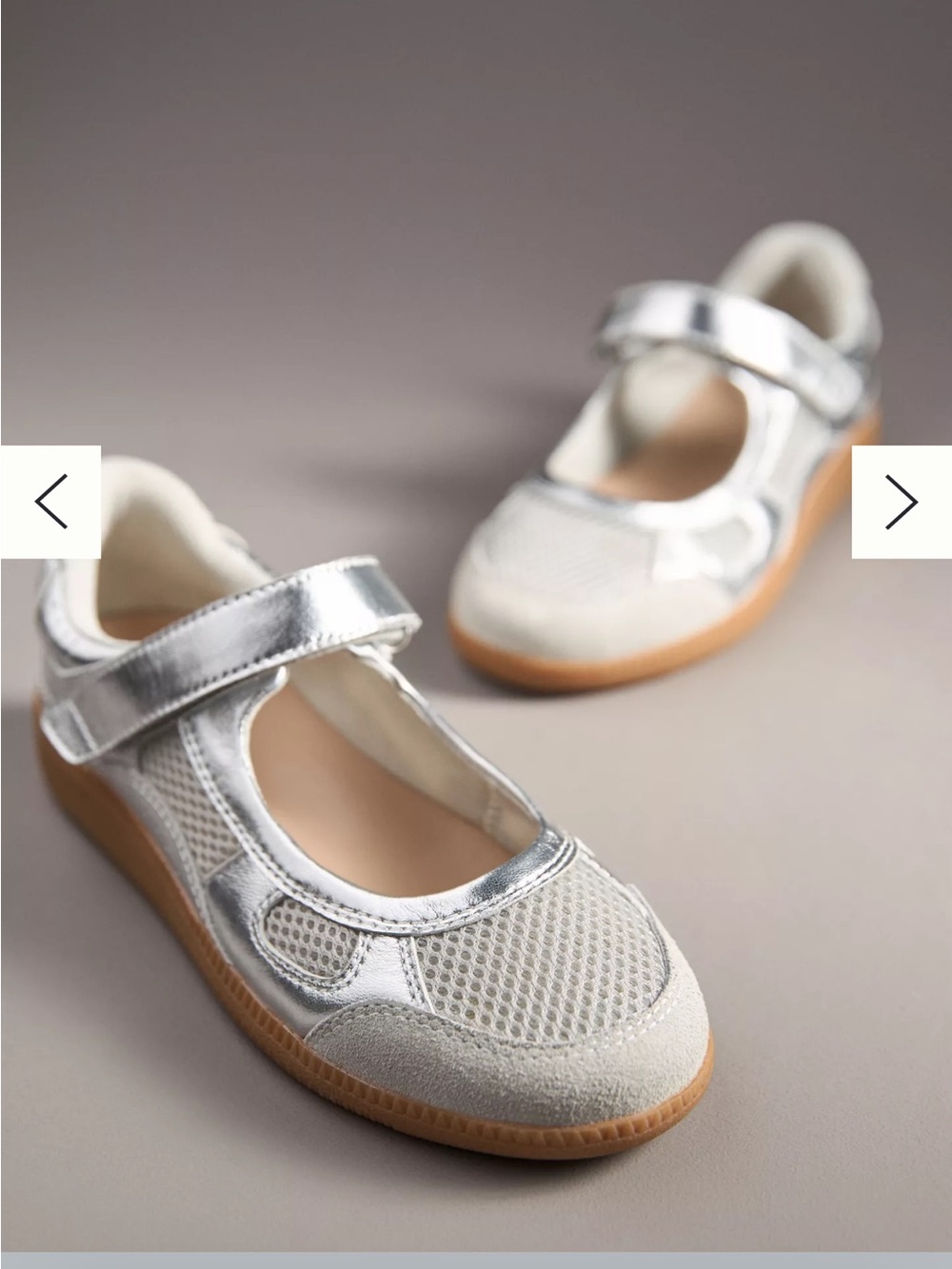 Silent D Samantha Ballet Sneakers Silver Mesh